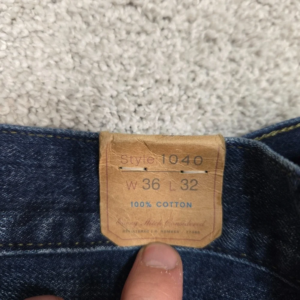 J Crew Jeans Mens 36x32 Blue 1040 Straight Leg Tapered Denim 100% Cotton NEW